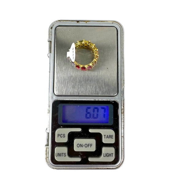 GM CN 925 Sterling Silver 6 mm Rainbow CZs Eternity Ring Size 6 Gay Pride 6g New - Picture 13 of 16